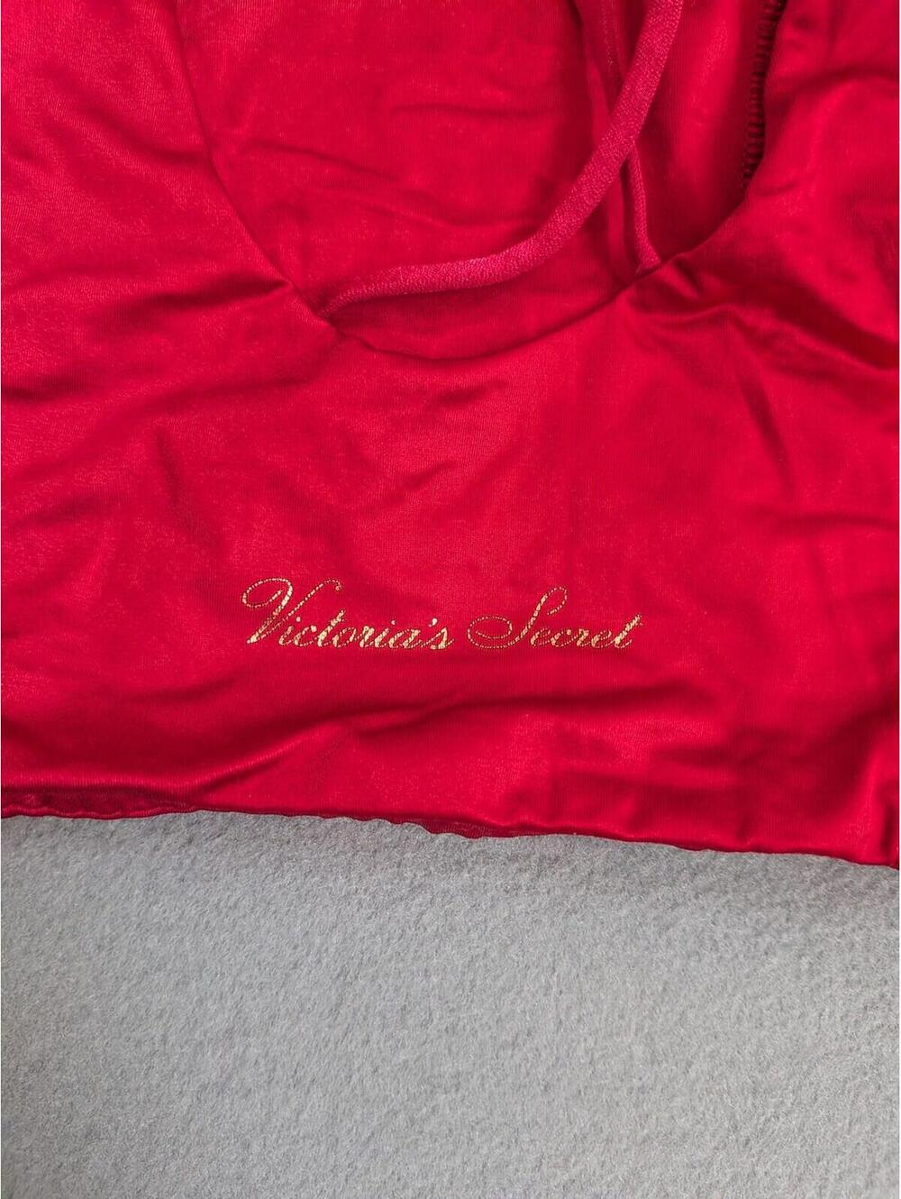 Victoria's Secret Bralette Womens Large Red Satin Crossback Wireless Unpadded - Picture 3 of 5
